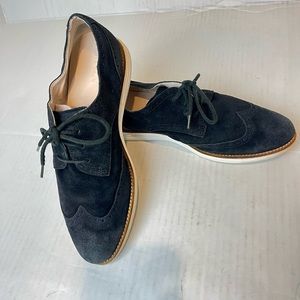 Cole Haan Black Suede Wingtip Loafers